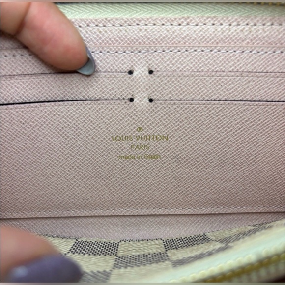 Louis Vuitton Clemence Damier Azur Wallet (Rose Ballerine Pink Interior) - Picture 7 of 8